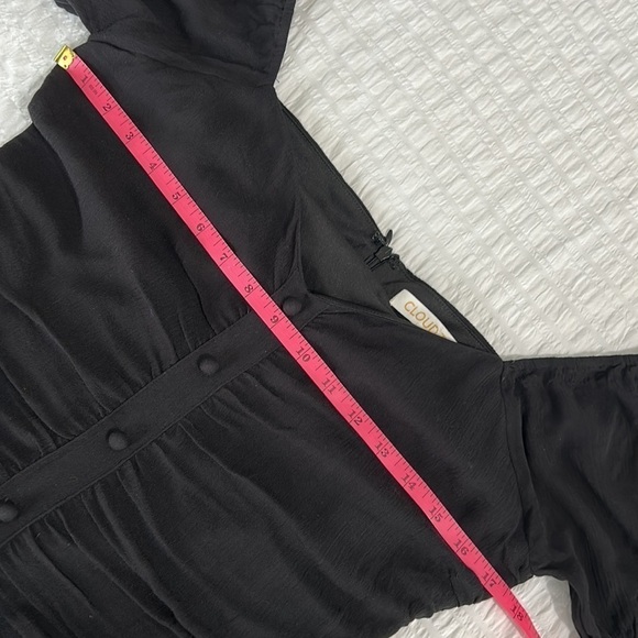 Cloud Ten Womens Sexy Short Sleeve Ruched Button Down Front Ruffle Mini Dress M - Picture 5 of 12